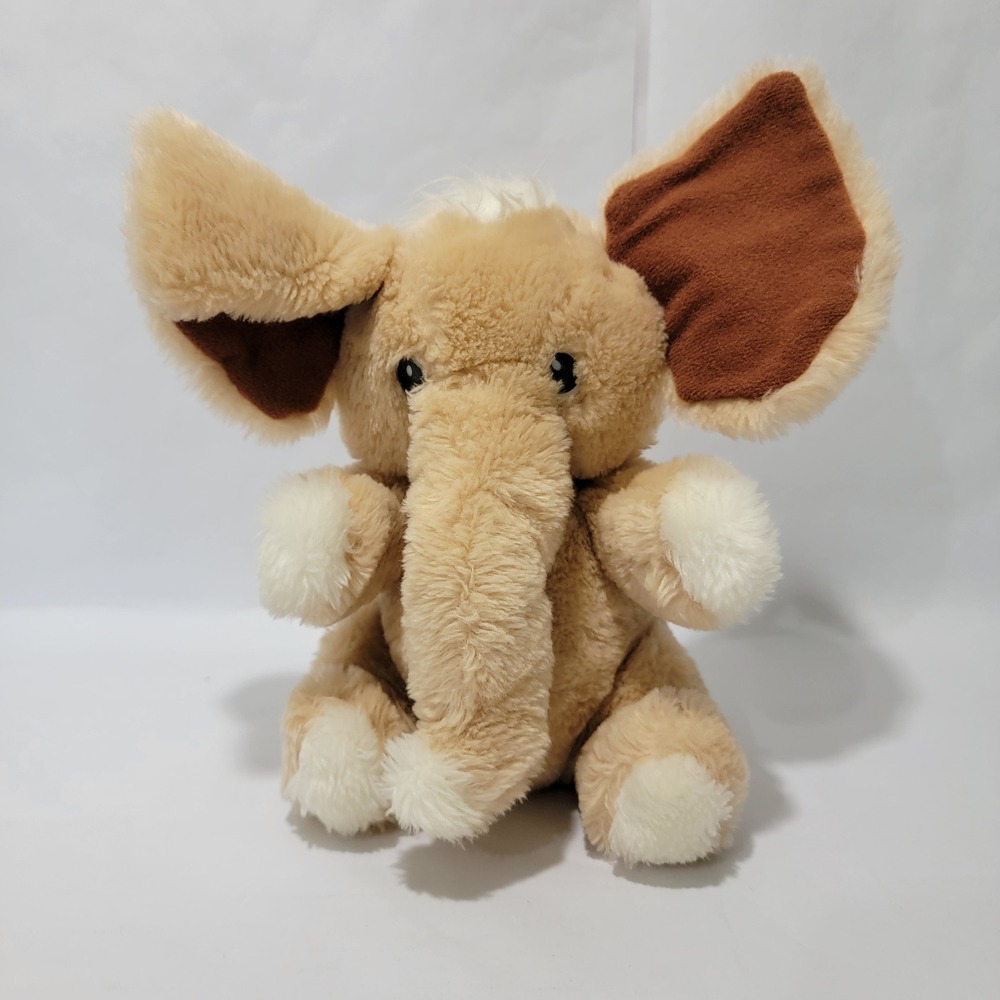 Vintage 1982 Wallace Berrie Elephant Plush Tan Brown Floppy Ears Stuffed Animal